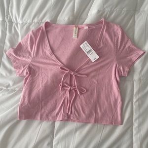 PacSun pink tie top